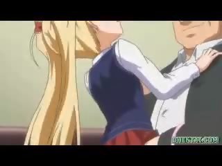 Busty hentai young woman assfucked in the classroom
