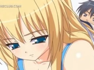 Słodkie anime blondynka lassie jedzenie phallus w stupendous sixtynine