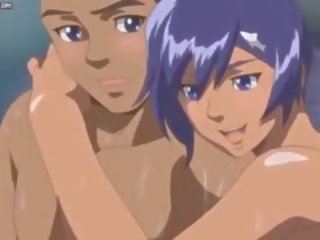 Anime raušana a phallus ar viņai krūtis