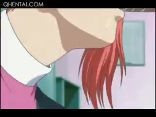 Hentai magnificent Redhead Temptress Giving Blowjob On Knees