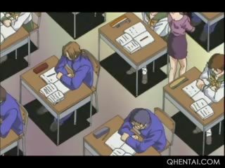Megkötözés hentai iskola tanár fújó neki diákok nyél