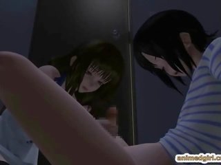 Erotic 3D anime japanese shemale sucking phallus