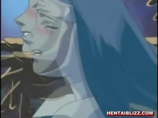 Biarawati animasi pornografi brutal hubungan intim oleh bandits dan menelan air mani