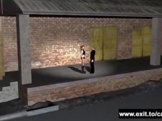 في الهواء الطلق قذر فيلم أحمر الشعر فيكتوريا في 3d رسوم متحركة