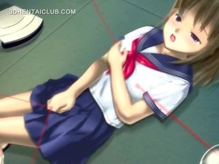 Anime kauneus sisään koulu yhdenmukainen masturboimassa pillua