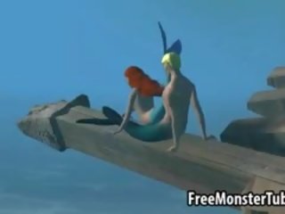 3d ariel 從 該 小 mermaid 得到 性交 硬