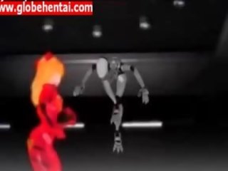 Jovem grávida anime hentai beleza fica robot ejaculação interna