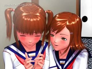 Owadanja anime young lady rubbing her coeds lusty künti
